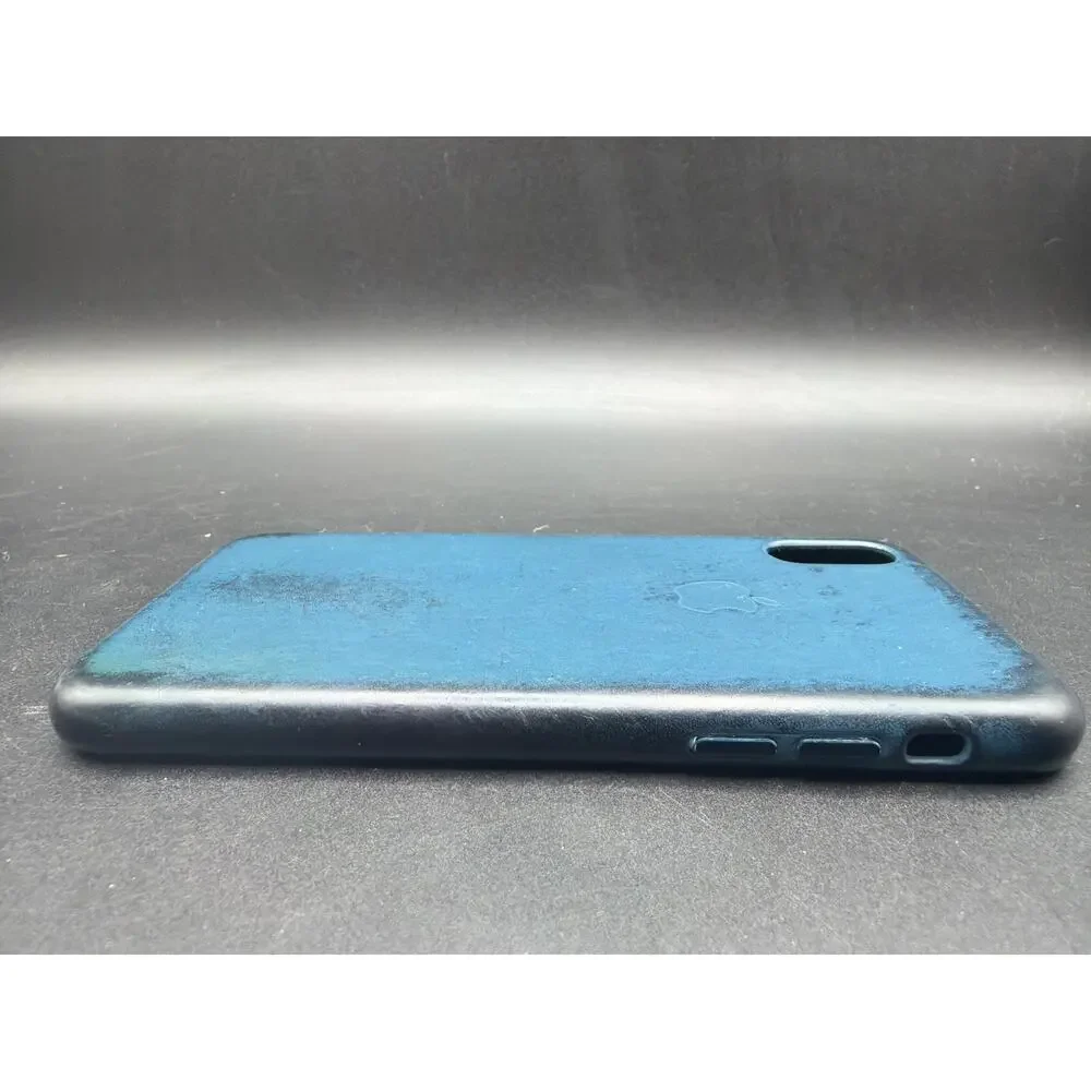 Genuine Apple iPhone X XS Leather Case Blue OEM Original Box Read